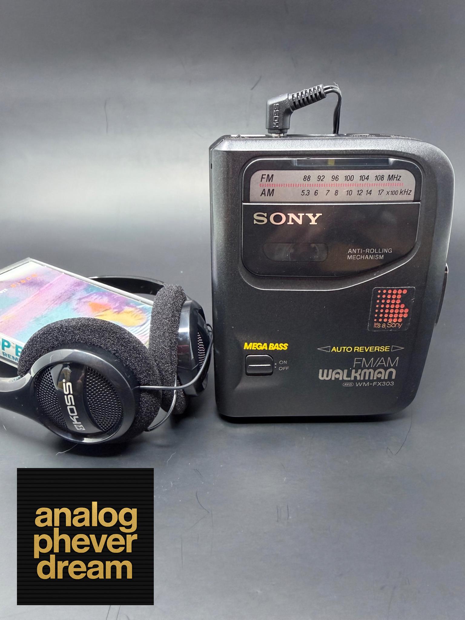 Mint 1994 Sony WM-FX303 Cassette Walkman; Fully Restored: Free Cassette + Headphones