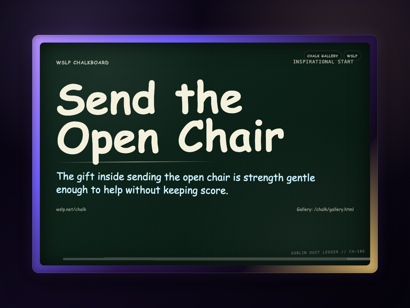 Chalk CH-106: Send the Open Chair